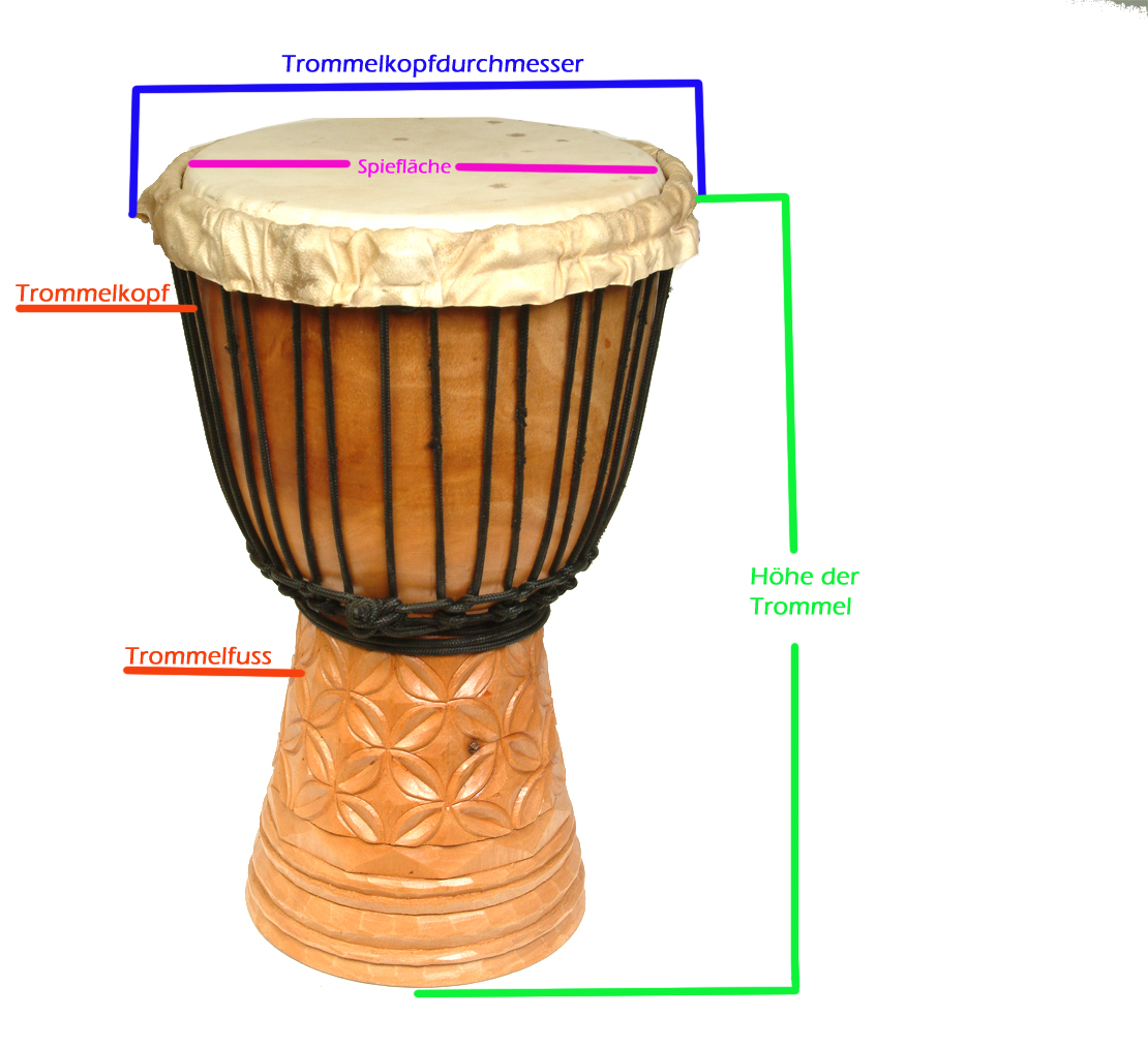 Djembe natur Blume des Lebens, 50 cm