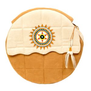 Rahmentrommel-Tasche NC Honig, 43 cm starke Sonne kaufen München, Indianer-Trommel-Tasche kaufen Erding, Schamanen-Trommel-Tasche kaufen Bayern, sac de tambour de cadre, borsa di tambour, buy drum case for 16,2