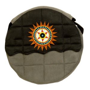 Rahmentrommel-Tasche NC Dark Smoke, 47 cm - gelbe Sonne kaufen München, Indianer-Trommel-Tasche kaufen Erding, Schamanentrommel-Tasche kaufen Bayern, sac de tambour de cadre, borsa di tambour, buy bag for 18