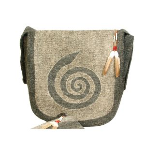 Rahmentrommel-Tasche aus Filz, rauchgrau - hellgrau, 46 cm kaufen München, Filztasche kaufen Bayern, buy handmade felt bag for  17