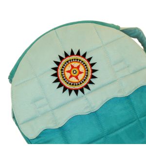 Rahmentrommel-Tasche NC Blue Sky, 38 cm - rote Sonne kaufen München, Indianer-Trommel-Tasche kaufen Erding, Schamanentrommel-Tasche kaufen Bayern, sac de tambour de cadre, borsa di tambour, drum case for 14,2