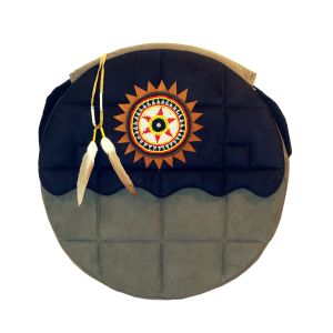 Rahmentrommel-Tasche NC Dark Smoke, 47 cm - gelbe Sonne kaufen München, Indianer-Trommel-Tasche kaufen Erding, Schamanentrommel-Tasche kaufen Bayern, sac de tambour de cadre, borsa di tambour, buy bag for 18