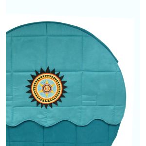 Rahmentrommel-Tasche NC Blue Ocean, 53 cm - gelbe Sonne auf türkis kaufen München, Trommel-Tasche kaufen BRD, Schamanentrommel-Tasche kaufen Bayern, sac de tambour de cadre, buy drum case for 20