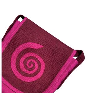 Rahmentrommeltasche Filz, pink-weinrot, 49 cm kaufen München, buy handmade bag from felt for 18,5