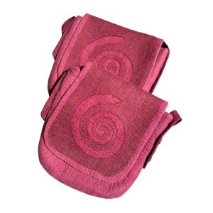Rahmentrommeltasche Filz, rosé-weinrot, 42 cm kaufen München, buy handmade bag from felt for 15,7