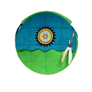 Rahmentrommel-Tasche NC Green Island gelbe Sonne, 47 cm kaufen München, Schamanen-Trommel-Tasche kaufen Bayern, Schamanentrommel-Tasche kaufen BRD,  buy drum case for 18