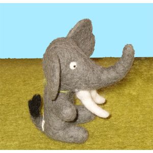 Filz-Fingerpuppe Elefant kaufen München, Filzfingerpuppe Elefant kaufen Bayern, glove puppet elephant made of felt, natürliches Kinder-Spielzeug aus Filz, Filz-Finger-Puppe Elefant