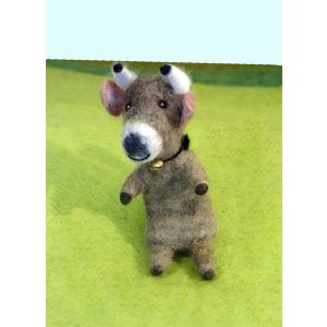 Filz-Finger-Puppe braun-graue Kuh kaufen München, Filzkuh kaufen Bayern, Fingerpuppen aus Filz, Felt, glove puppet cow made of felt, natürliches Kinder-Spielzeug aus Filz, Filzfingerpuppe braun-graue Kuh
