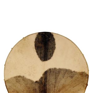 Rahmentrommel weiß-braun geschecktes Ziegenfell F5 A, 45 cm kaufen München, Schamanentrommel kaufen Bayern, Schamanen-Trommel kaufen BRD, buy 17,7