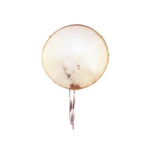 Schamanentrommel Rentier gefleckt auf Roteiche, 42 cm kaufen München,  Rahmentrommel kaufen München, buy shamanic drum, frame drum 16,5