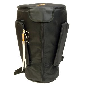 Djembe-Rucksack, Trommel-Rucksack, Trommel-Tasche, Trommelrucksack, Trommeltasche, Djembe-Tasche, Djembetasche, Tasche für Bougarabou,  Djembe-Rucksack, Tasche für Djembe - Djembe-Tasche Deluxe in schwarz - Fraontansicht