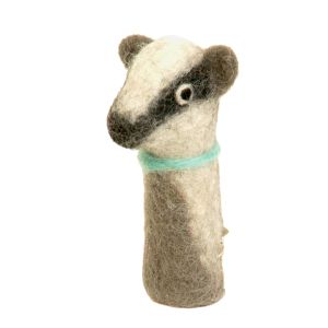 Filz-Fingerpuppe Dachs kaufen München, Handgemachte Fingerpuppen aus Filz, Felt, handmade glove puppet badger made of felt, natürliches Kinder-Spielzeug aus Filz, Filz-Finger-Puppe Dachs, Filz-Tier, Filz-arbeit, Filzfingerpuppe Dachs