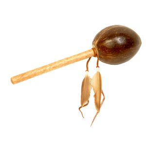 Kokos-Rassel mit Federschmuck kaufen München, schamanische Rassel aus Kokos kaufen, Maraca kaufen München, schamanische Maraca, Schamanen-Rassel mit Feder kaufen München, Kokos-Rassel, Kokos-Rassel mit Feder für schamanische Arbeiten kaufen