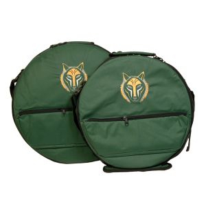 Rahmentrommel-Tasche Deluxe dunkelgrün Wolf, 54 cm kaufen München, Rahmentrommeltasche kaufen Erding, Schamanentrommel-Tasche kaufen Bayern, buy frame drum case for 20,5