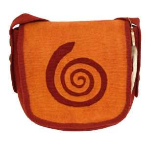Rahmentrommeltasche Filz rot-orange, 42 cm kaufen München, buy handmade bag from felt for 15,7